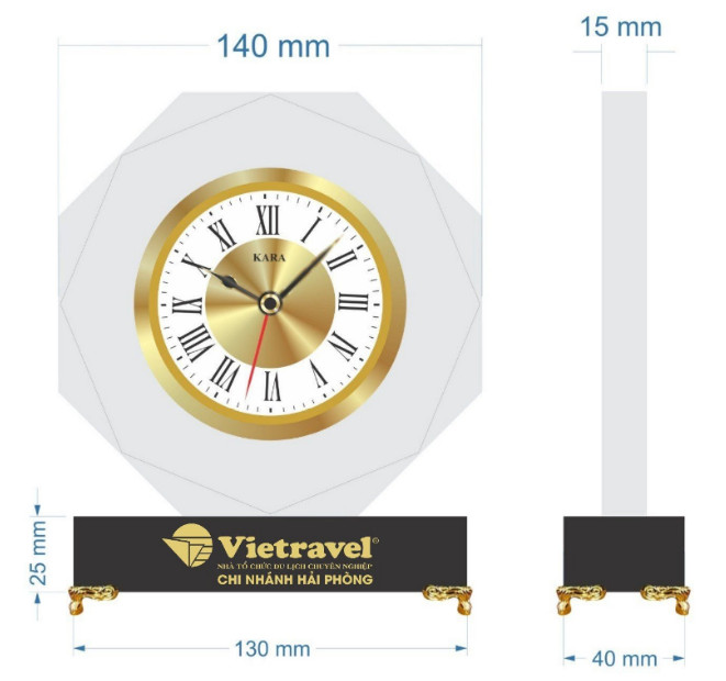 Đồng hồ để bàn pha lê Hải Phòng - DH109 là sự lựa chọn hàng đầu của các doanh nghiệp