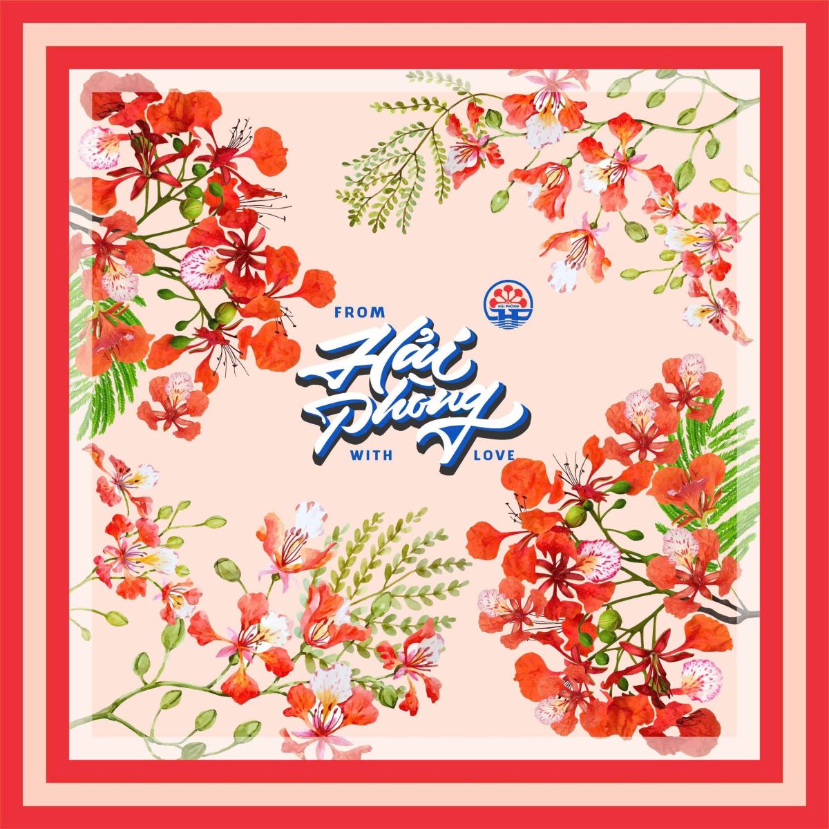Khăn lụa hoa phượng Hải Phòng