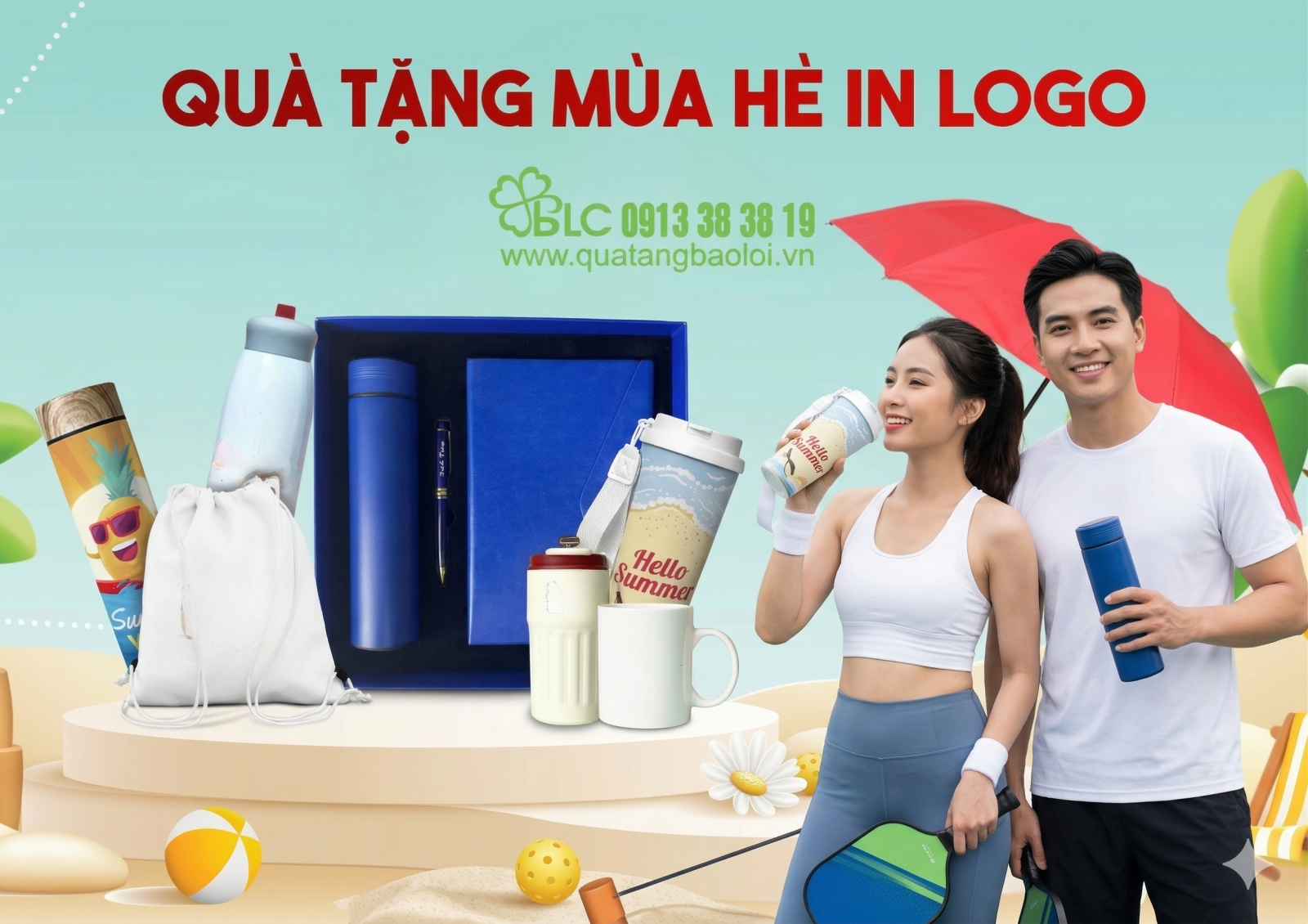 Quà Tặng Mùa Hè In Logo – Áo Nhóm, Ô Dù, Bình Giữ Nhiệt