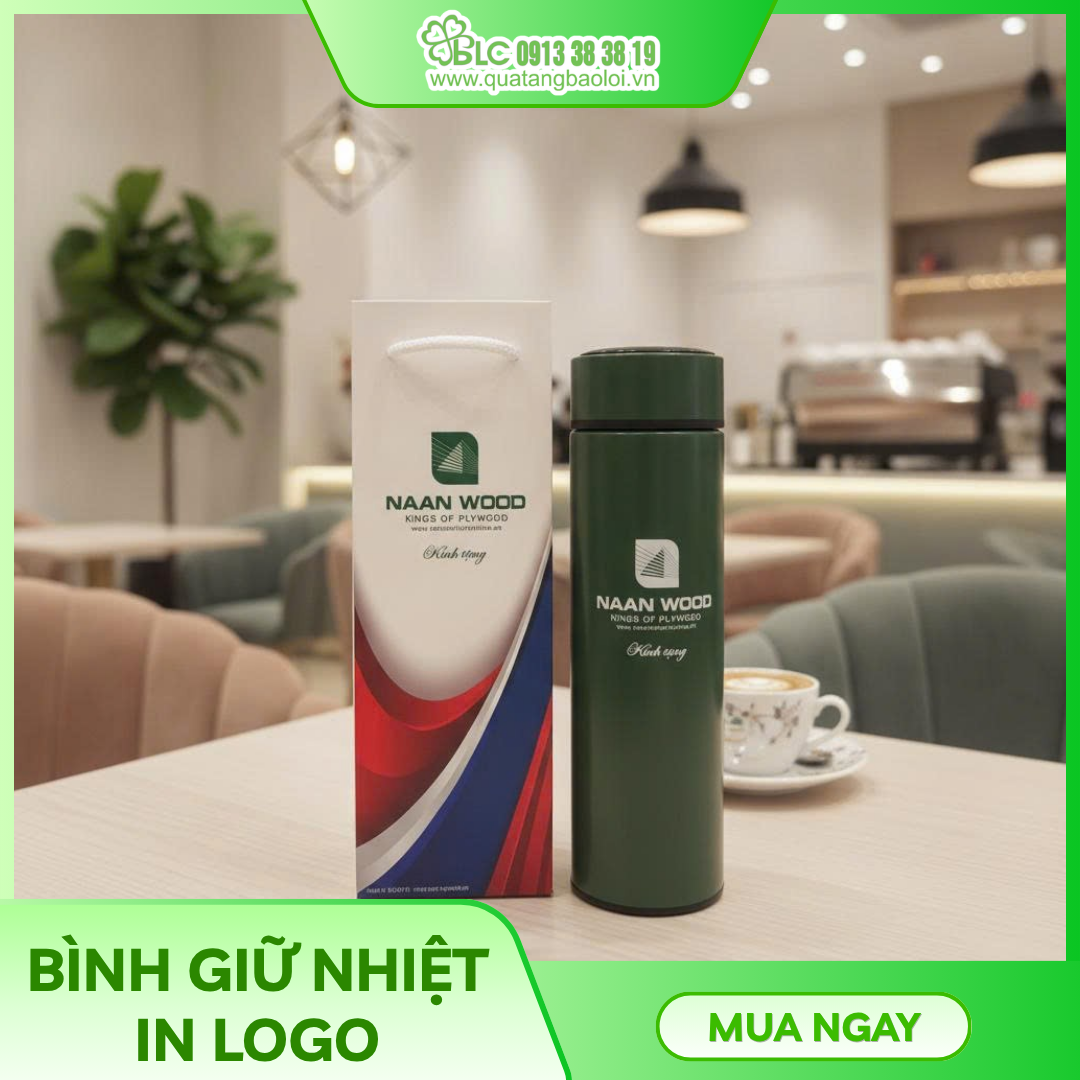 Các doanh nghiệp thường in logo, slogan của doanh nghiệp lên bình giữ nhiệt làm quà tặng khuyến mãi