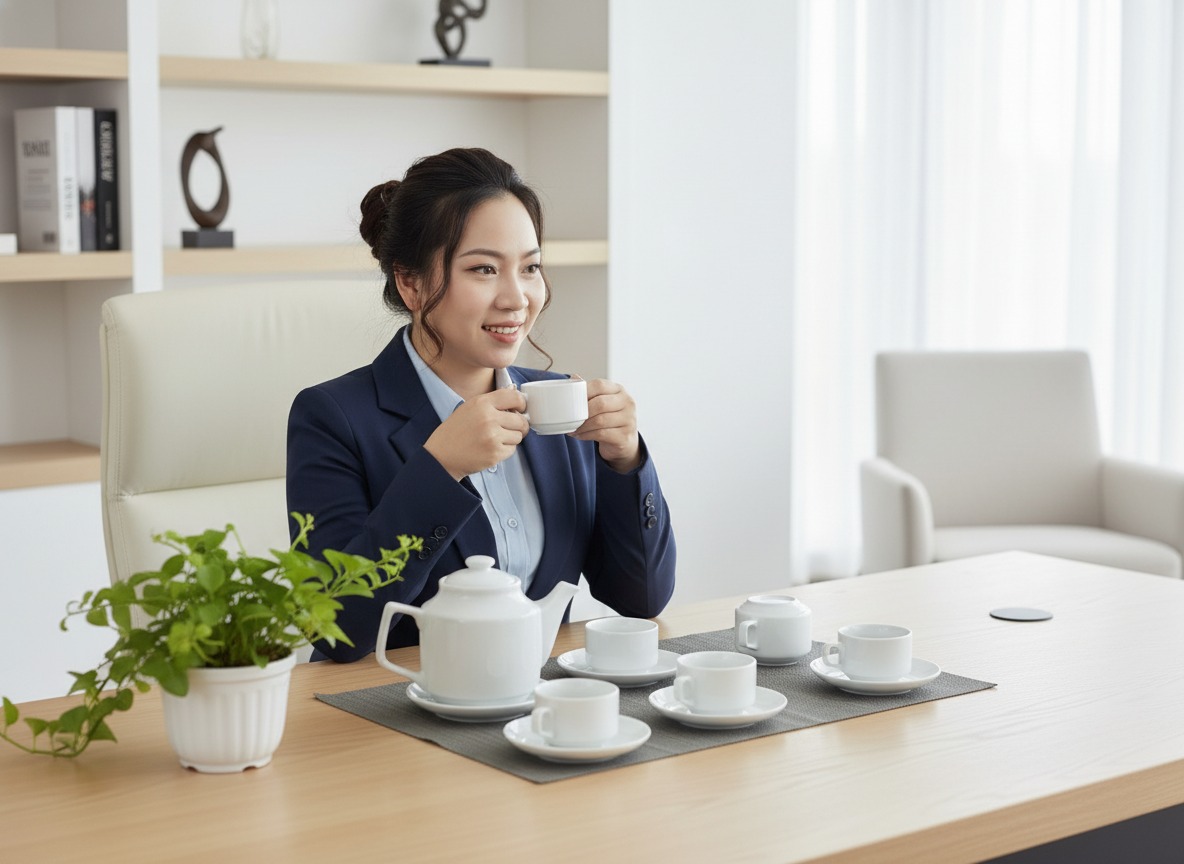 Sản phẩm ấm chén Bát Tràng được chế tác bằng tay hoặc bán thủ công, mang vẻ đẹp mộc mạc nhưng tinh tế