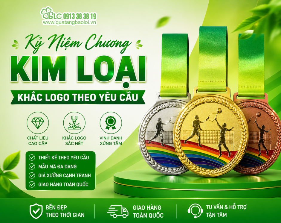 Kỷ Niệm Chương Kim Loại Khắc Logo Theo Yêu Cầu 