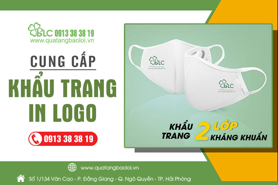 Quà Tặng Bảo Lợi nhận in logo lên khẩu trang vải rẻ, đẹp, chất lượng số 1 Hải Phòng