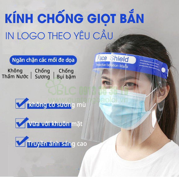 Kính chống giọt bắn in logo theo yêu cầu tại Quà Tặng Bảo Lợi