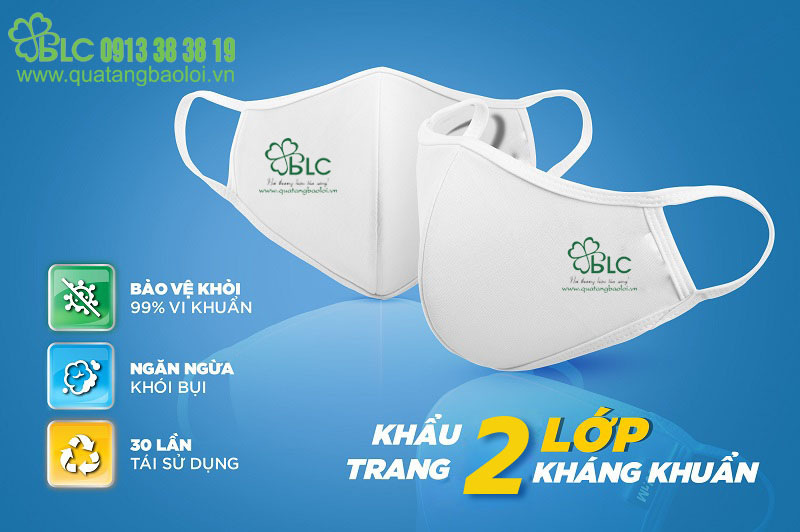 Khẩu trang vải kháng khuẩn in logo tại Hải Phòng chất lượng, giá tốt