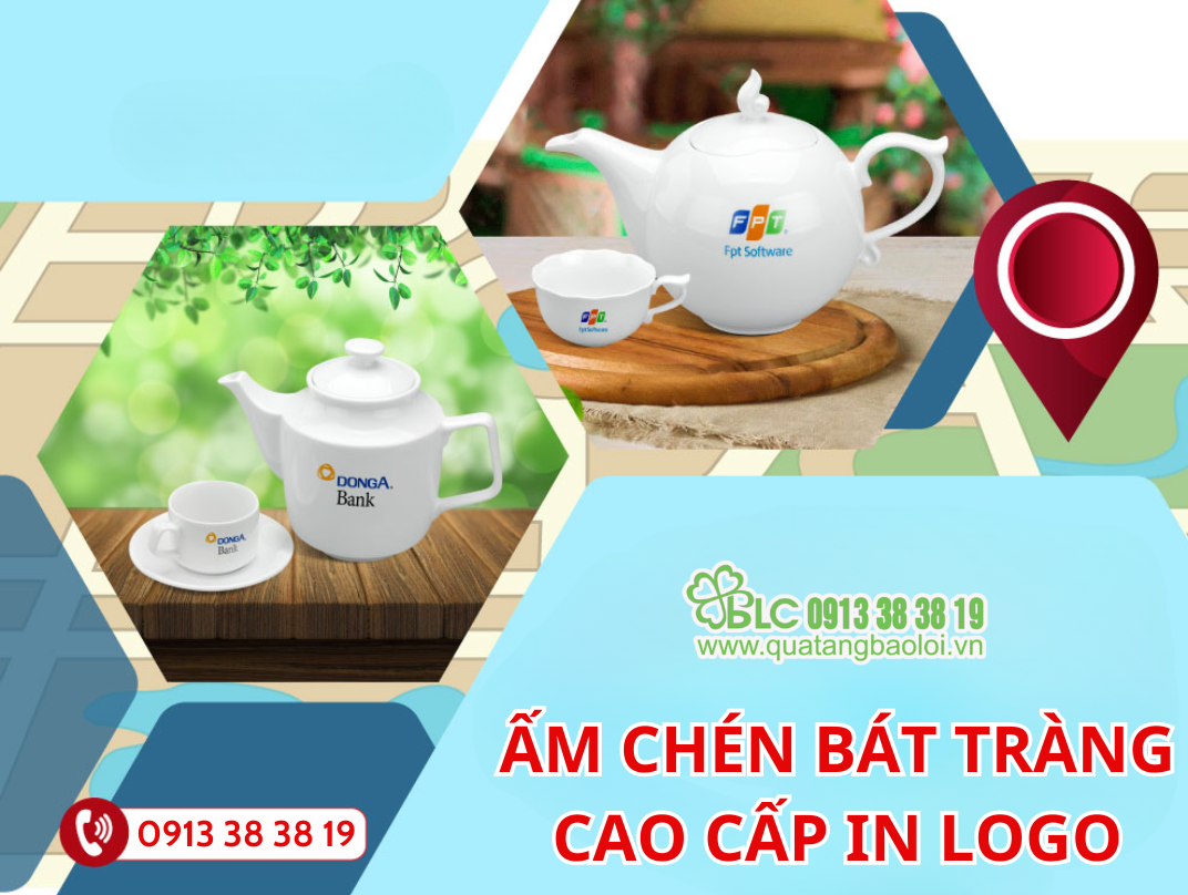 Ấm Chén Bát Tràng Cao Cấp In Logo - Sự Lựa Chọn Hoàn Hảo Cho Doanh Nghiệp