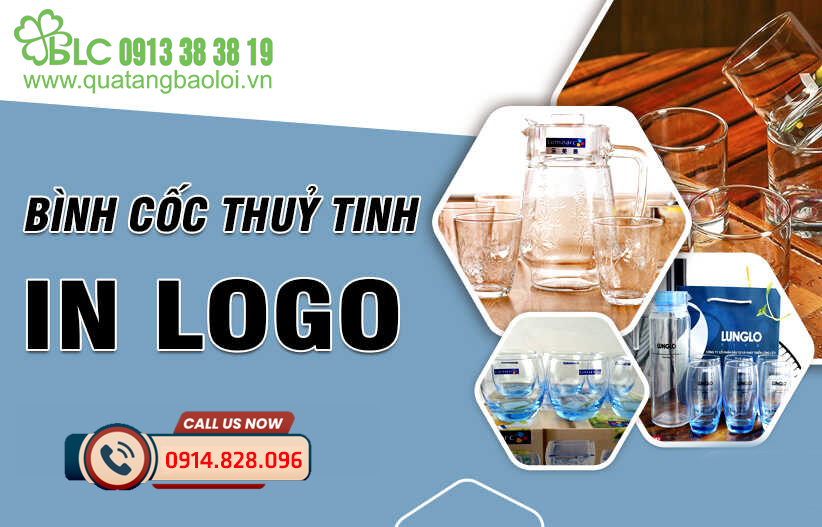 Bộ cốc thủy tinh in Logo theo yêu cầu | Quà tặng Sự Kiện cho Khách Hàng