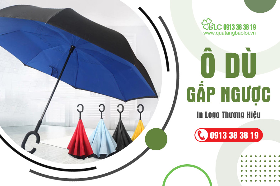 Quà tặng Bảo Lợi - In logo ô dù gấp ngược thông minh chất lượng, rẻ đẹp chỉ từ 1 chiếc tại Hải Phòng