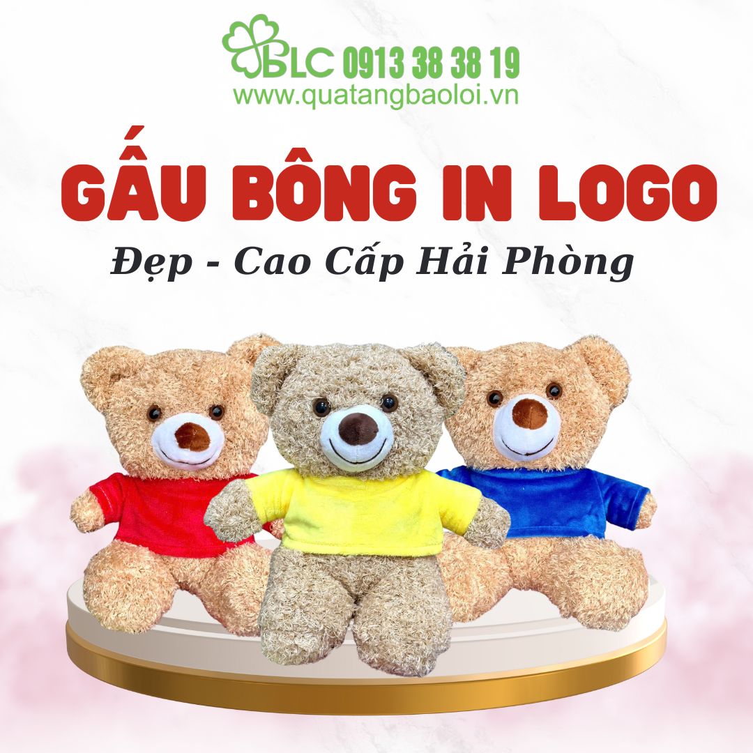 99+ mẫu gấu bông in logo đẹp, cao cấp tại Hải Phòng