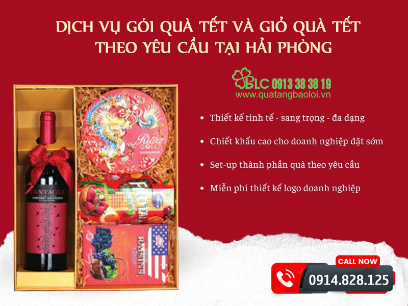 Dịch vụ gói quà tết và giỏ quà tết đẹp theo yêu cầu tại Hải Phòng