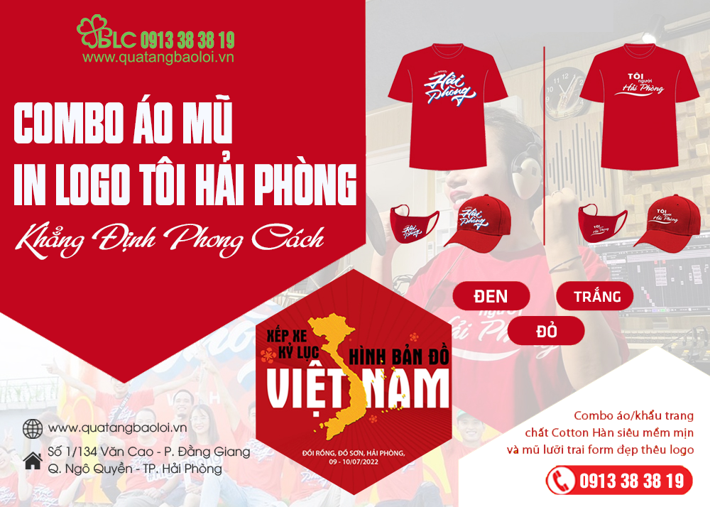 Combo Áo Mũ In Logo Tôi Hải Phòng - Khẳng Định Phong Cách Của Bạn