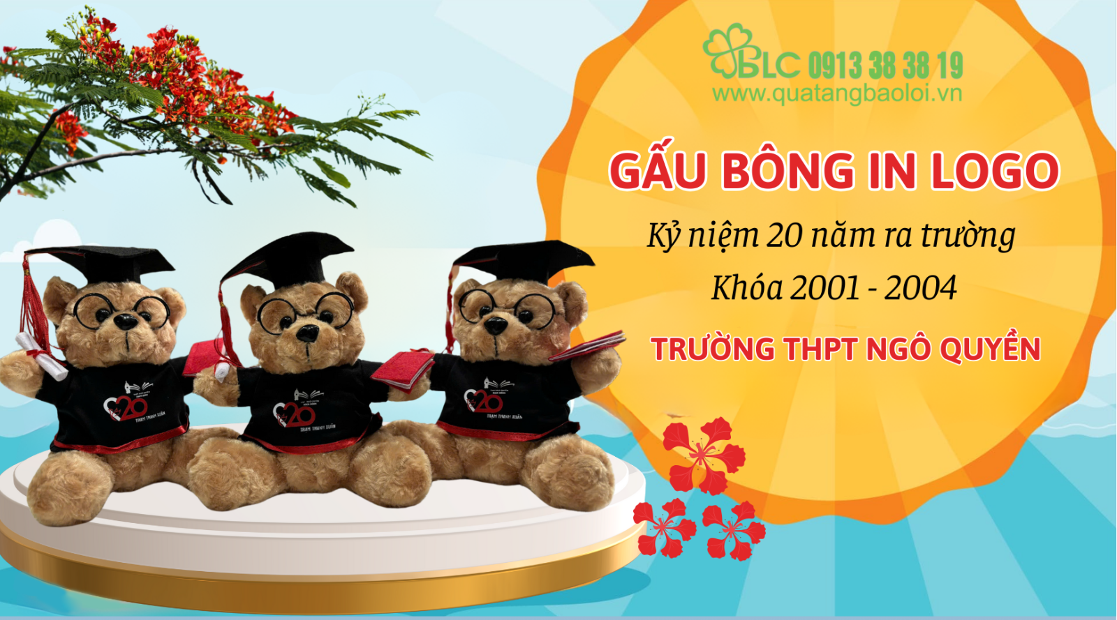 BLC Gifts Cung Cấp Gấu Bông Kỷ Niệm Khóa 2001-2004 THPT Ngô Quyền