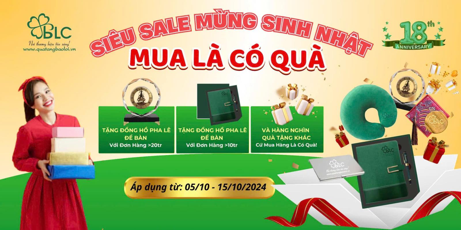 SIÊU SALE Mừng sinh nhật - Mua là có quà BLC Gifts