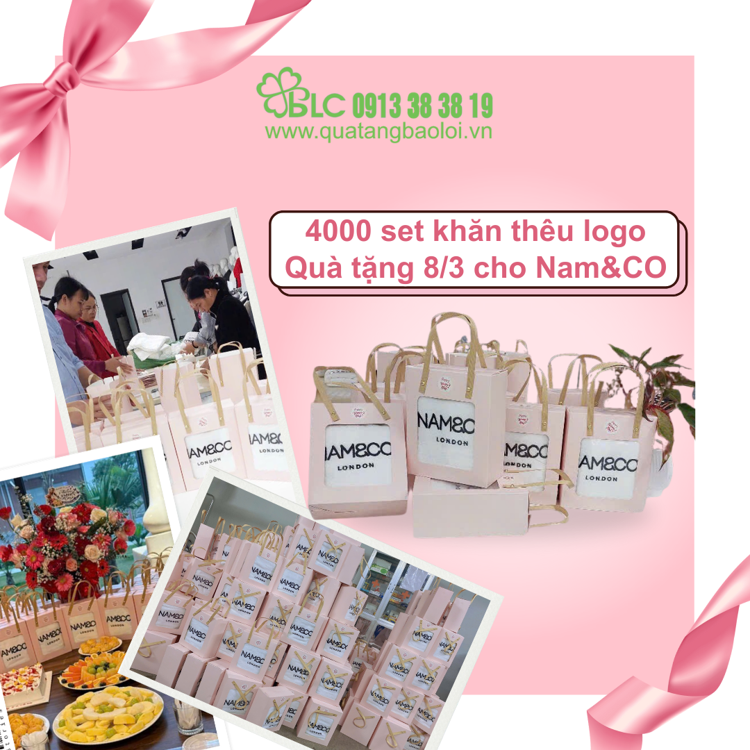 BLC Gifts cung cấp 4000 set khăn thêu logo - quà tặng 8/3 cho Nam&CO