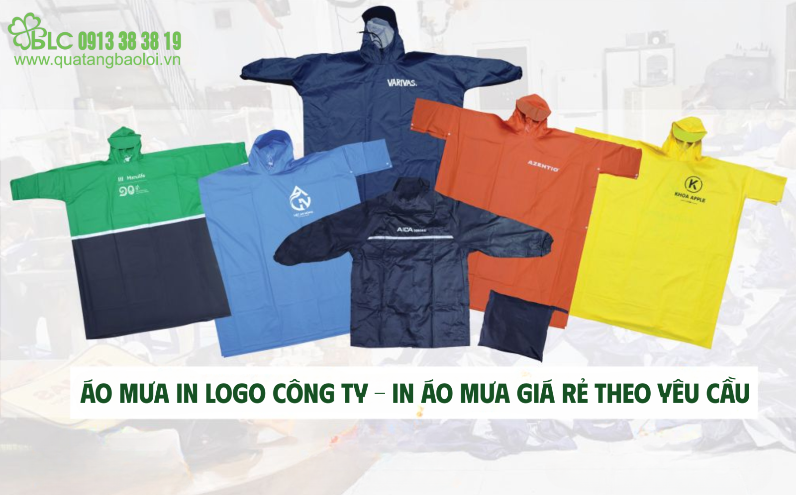 Áo mưa in logo công ty – In áo mưa giá rẻ theo yêu cầu 