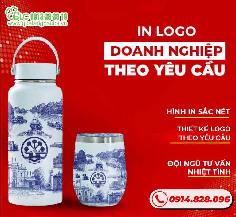 Set Bình & Ly Giữ Nhiệt In Logo – Giải Pháp Quà Tặng Thực Tế Cho Doanh Nghiệp