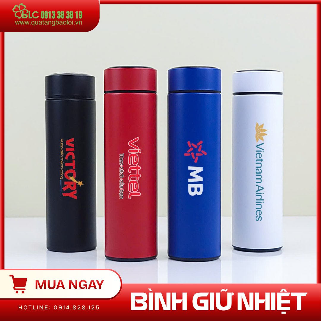 Bình giữ nhiệt in logo đa công dụng