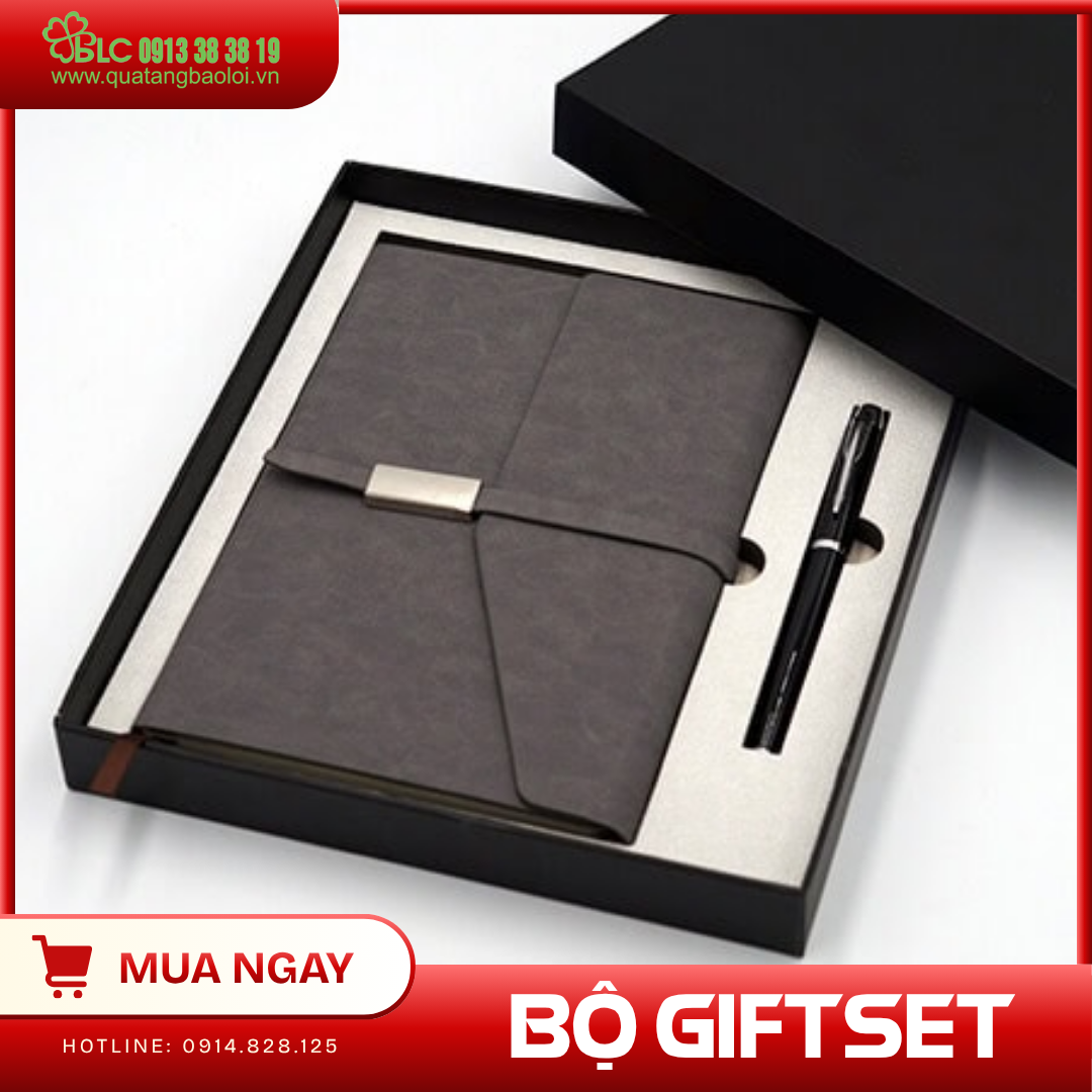 Giftset là bộ quà tặng bao gồm nhiều mặt hàng cao cấp như bút ký, sổ tay, giỏ đựng quà…