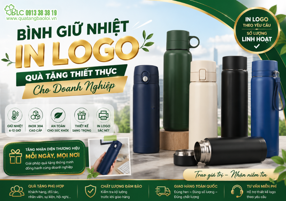  Bình Giữ Nhiệt In Logo – Quà Tặng Thiết Thực Cho Doanh Nghiệp