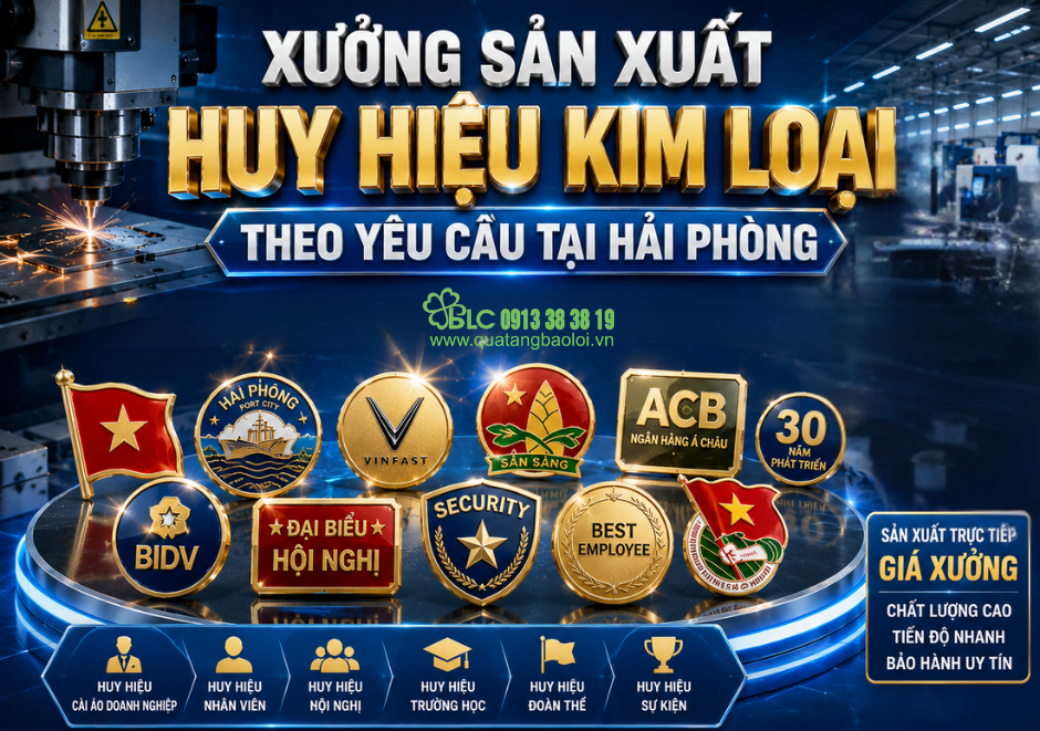 Xưởng Sản Xuất Huy Hiệu Kim Loại Theo Yêu Cầu Tại Hải Phòng