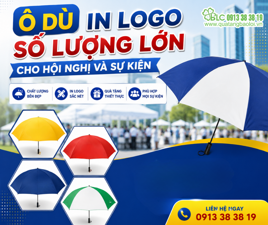 Ô Dù In Logo Số Lượng Lớn Cho Hội Nghị Và Sự Kiện