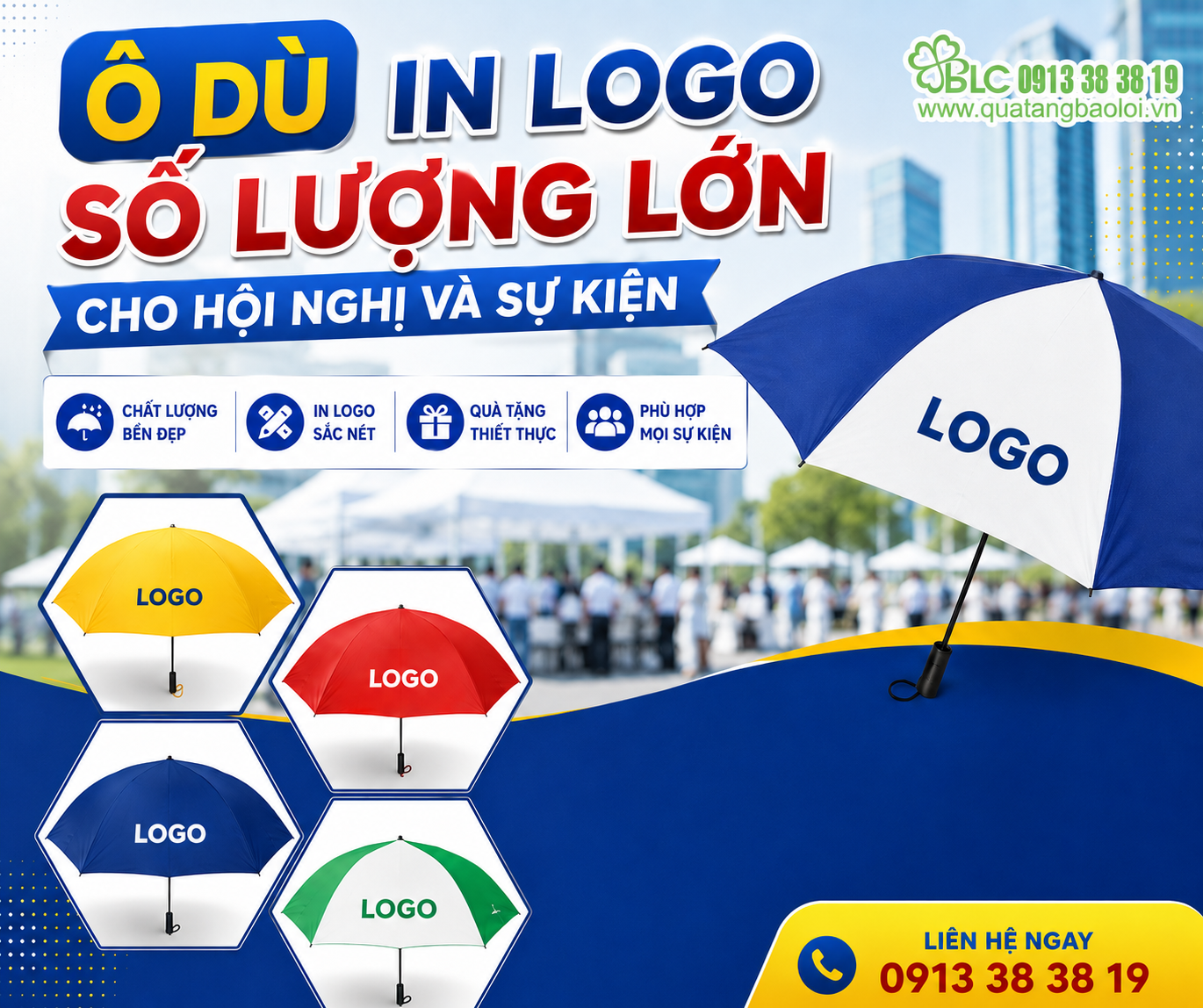 Ô Dù In Logo Số Lượng Lớn Cho Hội Nghị Và Sự Kiện