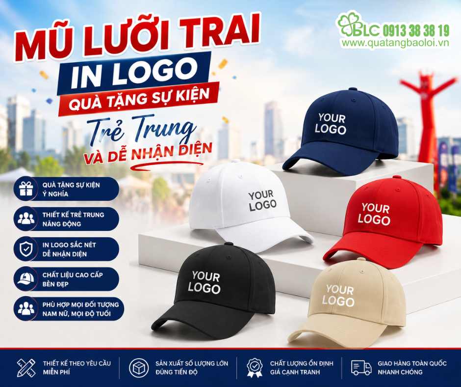 Mũ Lưỡi Trai In Logo – Quà Tặng Sự Kiện Trẻ Trung Và Dễ Nhận Diện
