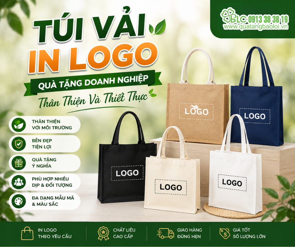 Túi Vải In Logo – Quà Tặng Doanh Nghiệp Thân Thiện Và Thiết Thực