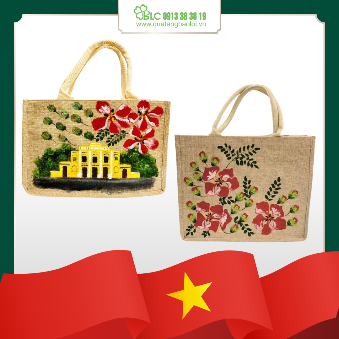 Túi đay vẽ tay đang ngày càng được ưa chuộng nhờ tính thân thiện môi trường.