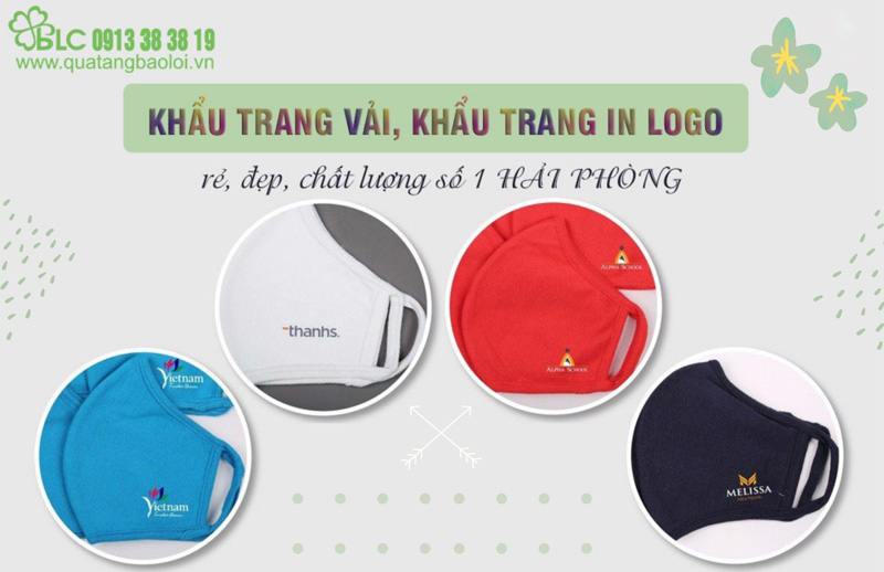 Khẩu trang vải, khẩu trang in logo rẻ, đẹp nhất Hải Phòng