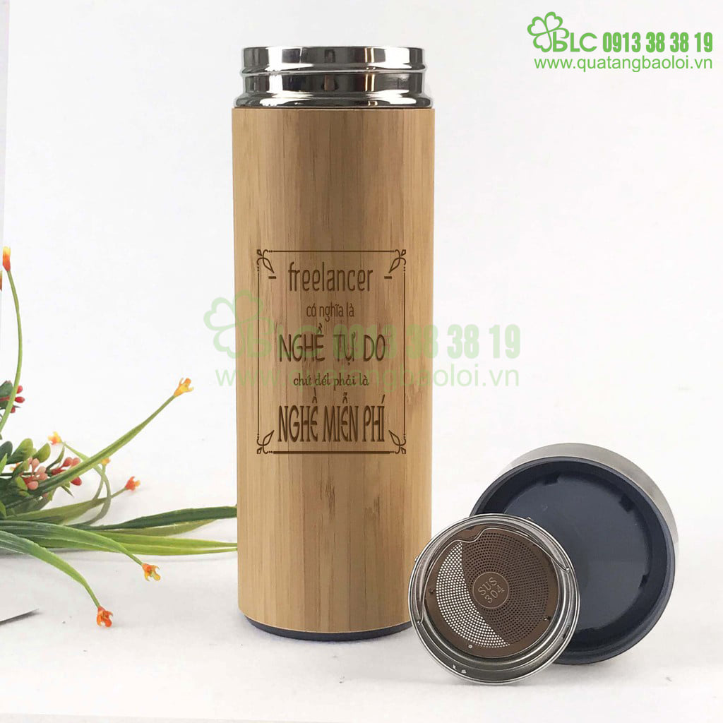 Bình giữ nhiệt vỏ tre chất lượng tại BLC Gifts