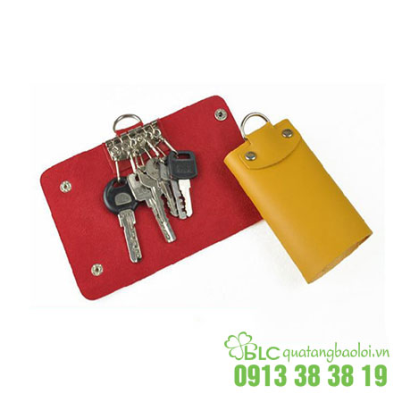 Bóp móc chìa khóa da in logo theo yêu cầu - MK04