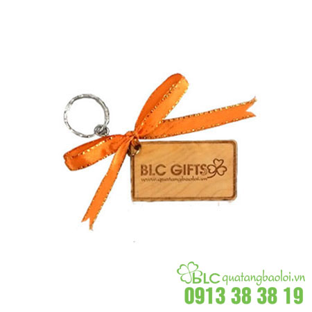 Móc khóa gỗ khắc logo thương hiệu BLC GIFTS - MK016