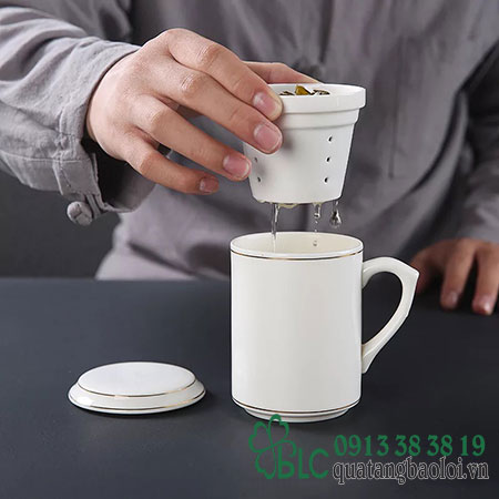 Quà tặng cốc lọc trà cao cấp in logo theo yêu cầu - CLT006