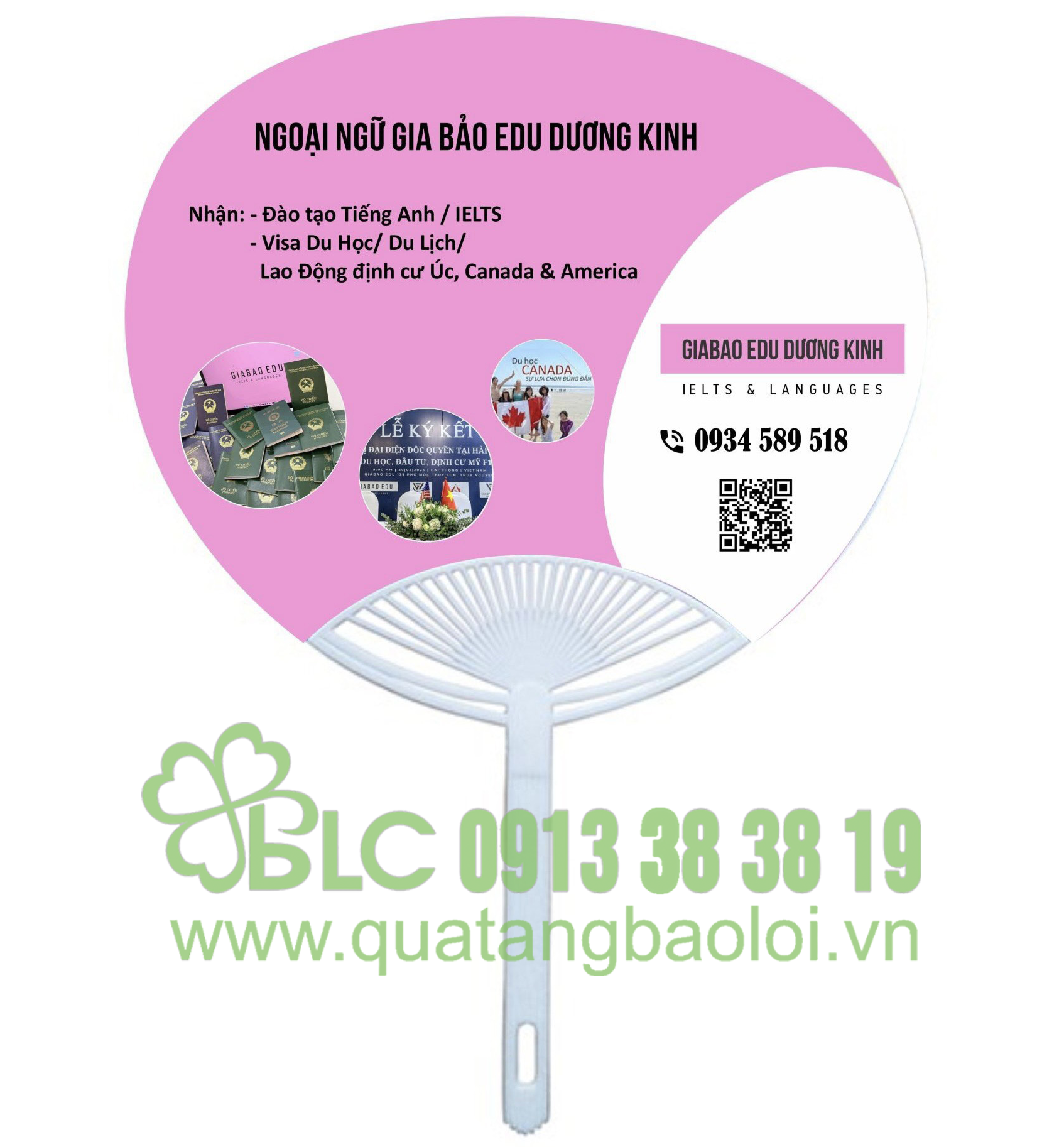 Quạt nhựa quảng cáo in logo theo yêu cầu- QN019